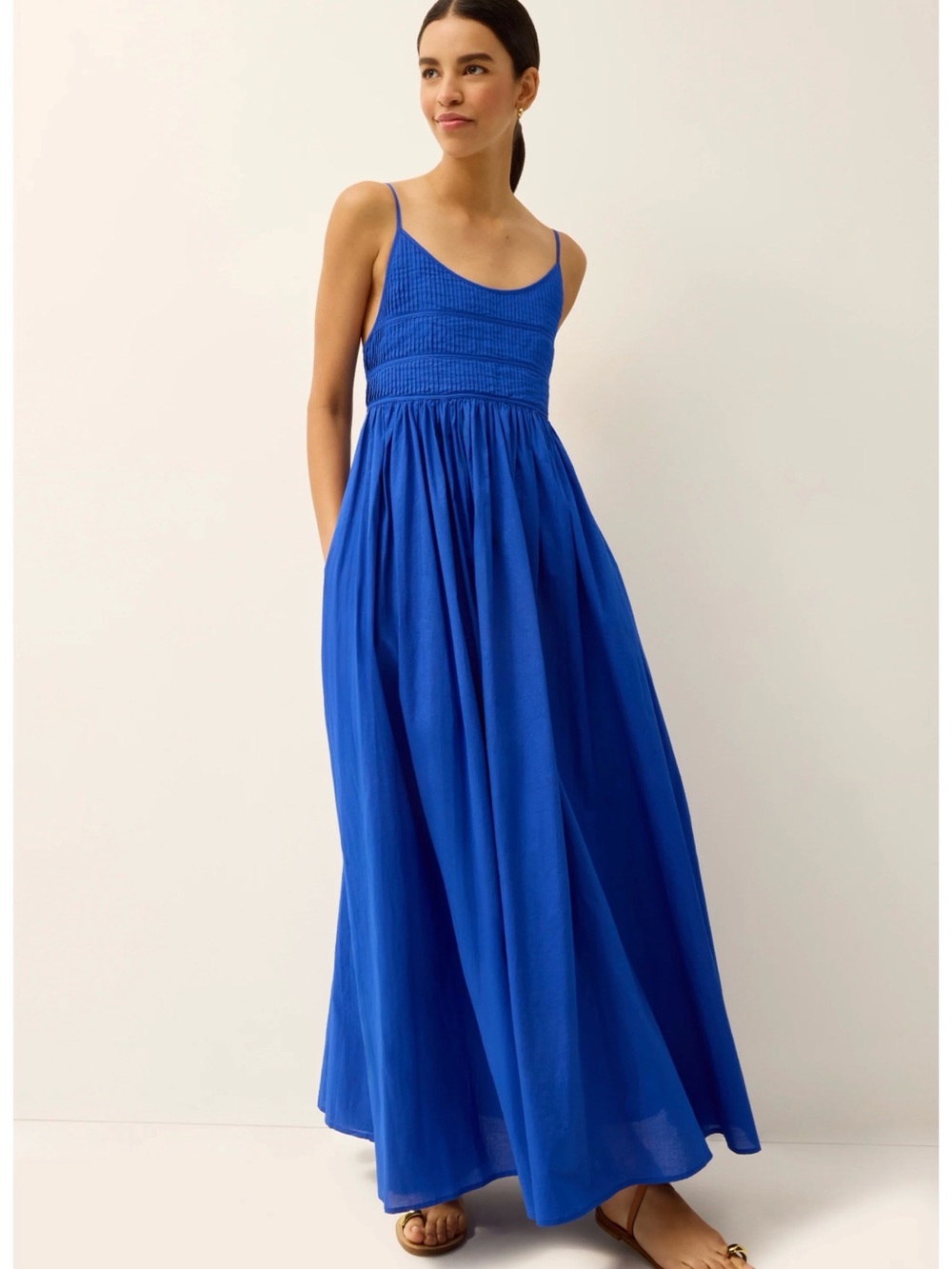 Marie Oliver Bailey Cobalt Blue Maxi Sundress with Smocked Bodice